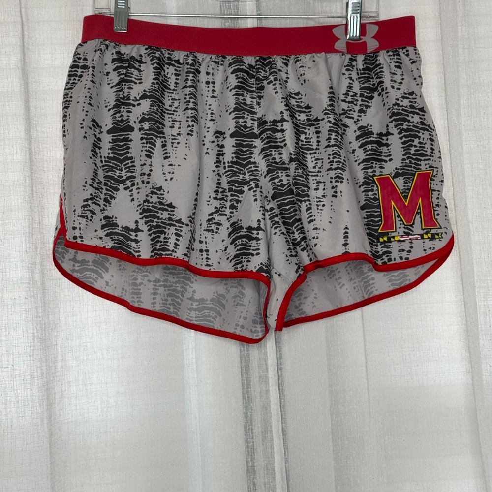 Maryland Terrapins Under Armour Women's Black and Red Shorts
